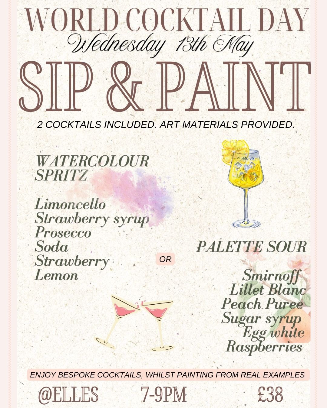 World Cocktail Day Sip and Paint at Elles!